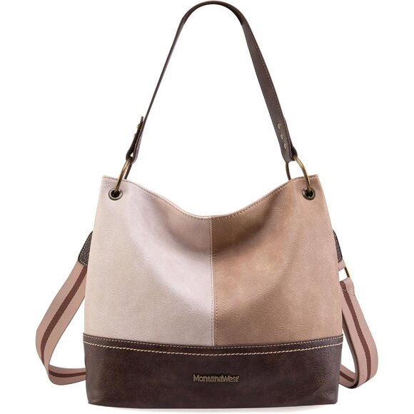 Women's Crossbody Beige Hobo Bag For Ladies Shoulder With Zipper With Pocket